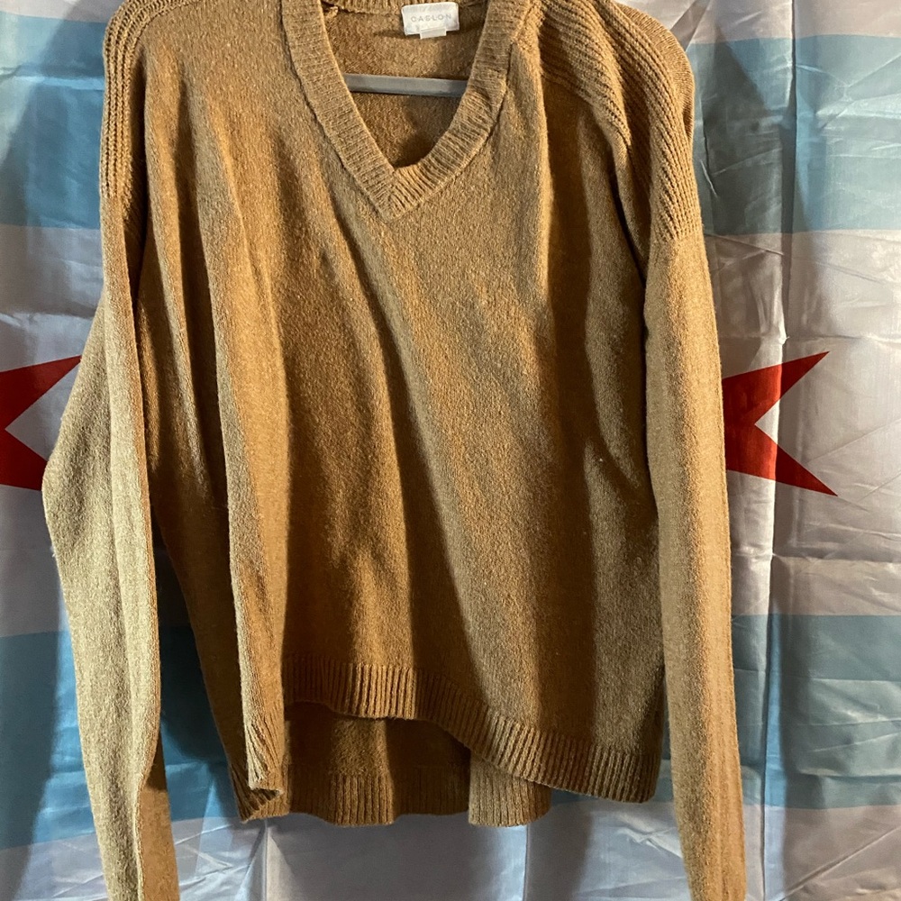 Caslon Women's V-Neck Sweater in Tan
